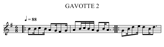 GAVOTTE 2 - staff notation