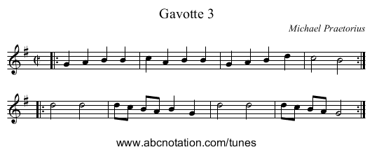 Gavotte 3 - staff notation