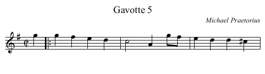 Gavotte 5 - staff notation
