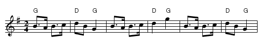 Gavotte de l'Aven - staff notation