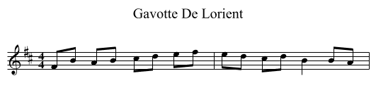 Gavotte De Lorient - staff notation