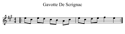 Gavotte De Scrignac - staff notation