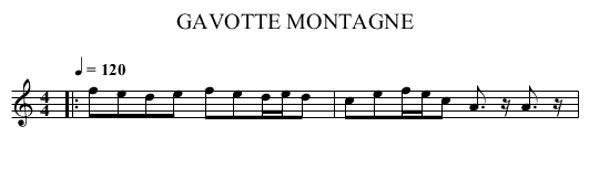 GAVOTTE MONTAGNE - staff notation