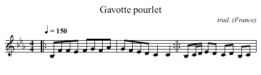 Gavotte pourlet - staff notation