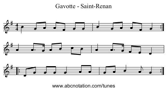 Gavotte - Saint-Renan - staff notation
