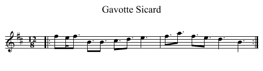 Gavotte Sicard - staff notation