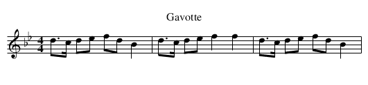 Gavotte : Suite de l'Aven - staff notation
