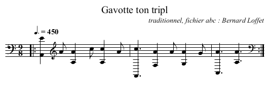 Gavotte ton tripl - staff notation