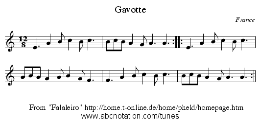 Gavotte - staff notation