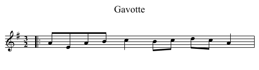 Gavotte - staff notation