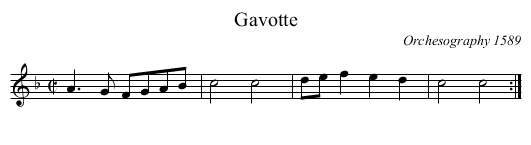 Gavotte - staff notation