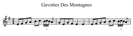 Gavottes Des Montagnes - staff notation