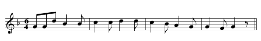 Gay Branle - staff notation
