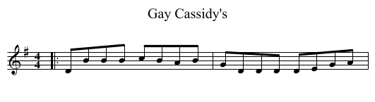 Gay Cassidy's - staff notation