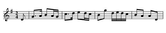 Gay Gordons [2] - staff notation