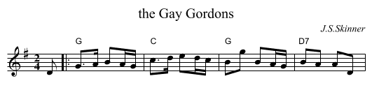 Gay Gordons, the  - staff notation