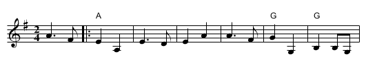 Gay Gordons - staff notation