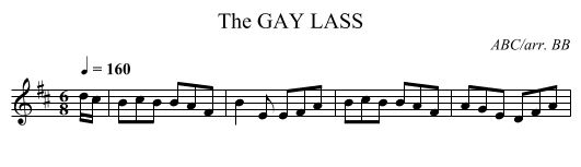 GAY LASS, The - staff notation