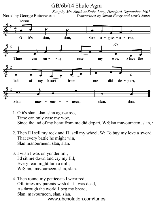GB/6b/14 Shule Agra - staff notation