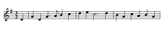 GB/7c/14 Bold General Wolfe - staff notation
