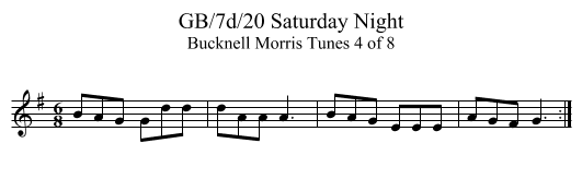 GB/7d/20 Saturday Night - staff notation