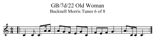 GB/7d/22 Old Woman - staff notation