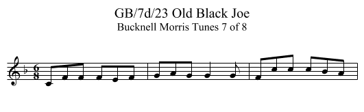GB/7d/23 Old Black Joe - staff notation