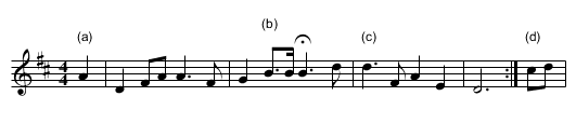 GB/7e/5 Hearts of Oak - staff notation