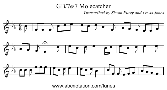 GB/7e/7 Molecatcher - staff notation