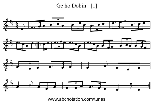Ge ho Dobin   [1] - staff notation