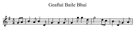 Geaftaí Baile Bhuí - staff notation