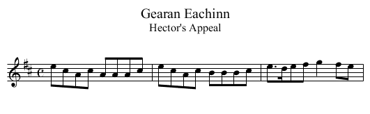 Gearan Eachinn - staff notation