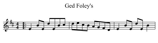 Ged Foley's - staff notation