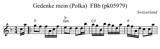 Gedenke mein (Polka)  FBb (pk05979) - staff notation