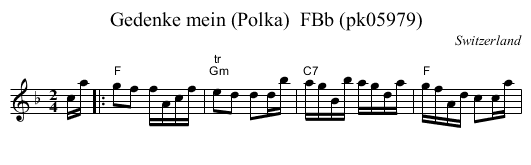 Gedenke mein (Polka)  FBb (pk05979) - staff notation