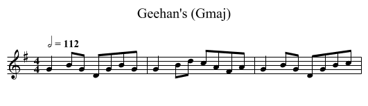 Geehan's (Gmaj) - staff notation