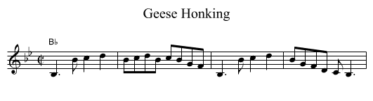 Geese Honking - staff notation