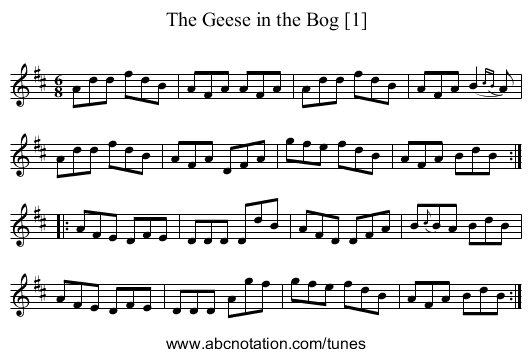 Geese in the Bog [1], The - staff notation