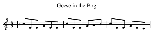 Geese in the Bog - staff notation