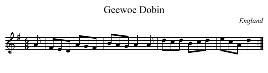 Geewoe Dobin - staff notation
