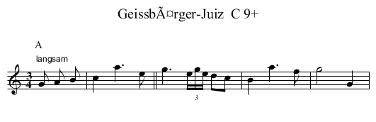 GeissbÃ¤rger-Juiz  C 9+ - staff notation