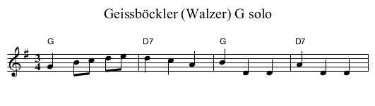 Geissb&ouml;ckler (Walzer) G solo - staff notation