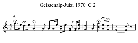 Geissenalp-Juiz. 1970  C 2+ - staff notation