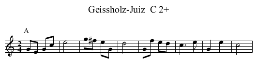 Geissholz-Juiz  C 2+ - staff notation