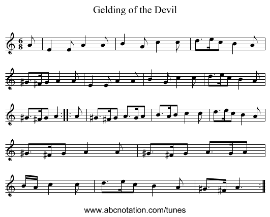 Gelding of the Devil - staff notation