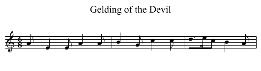 Gelding of the Devil - staff notation