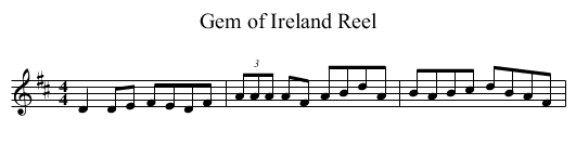 Gem of Ireland Reel - staff notation