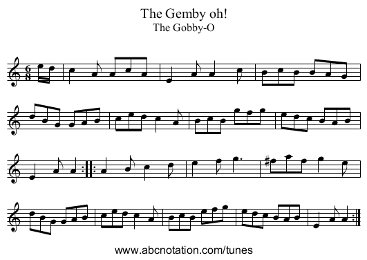 Gemby oh!, The - staff notation