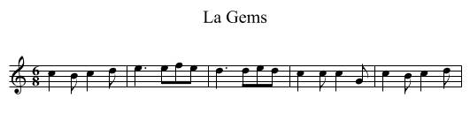 Gems, La - staff notation