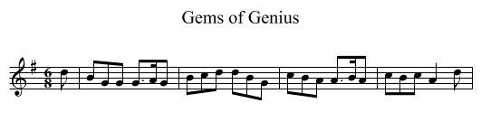 Gems of Genius - staff notation